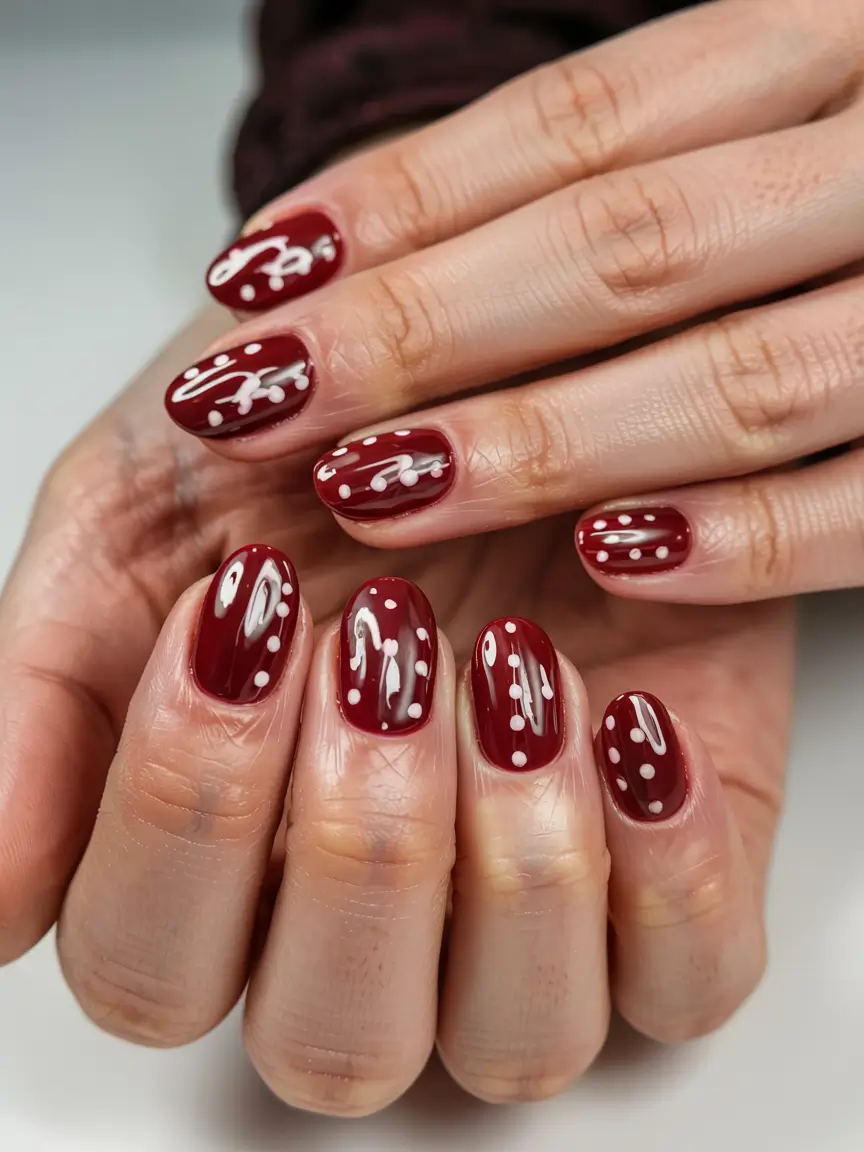 Simple Christmas Nails 2025 Mulled Wine Magic