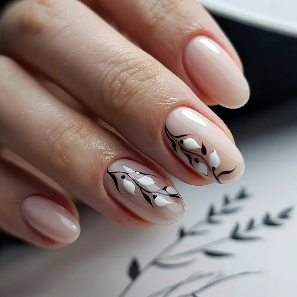 stylish nail ideas for winter 2025 2026 Winter Botanical