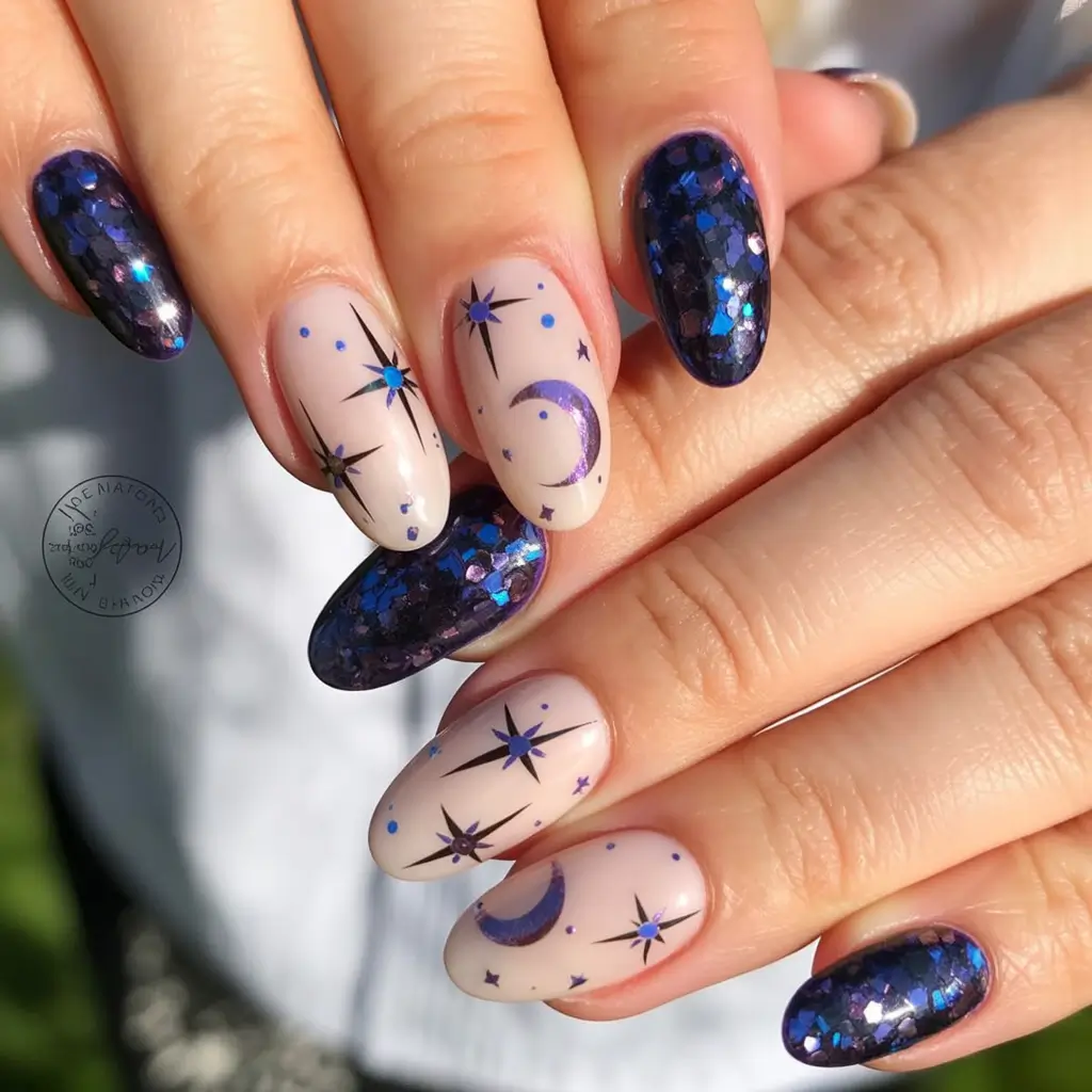 stylish nail ideas for winter 2025 2026 Cosmic Dreams