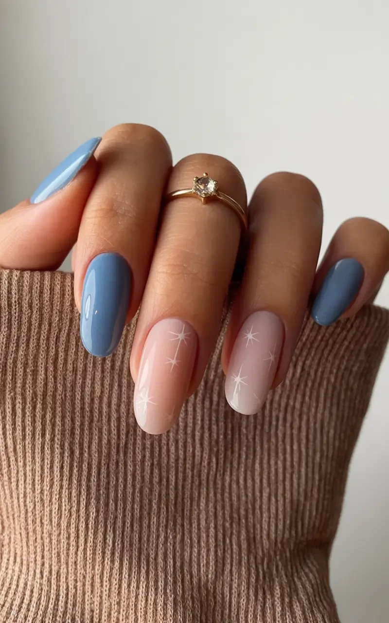 stylish nail ideas for winter 2025 2026 Blue Frost Glow