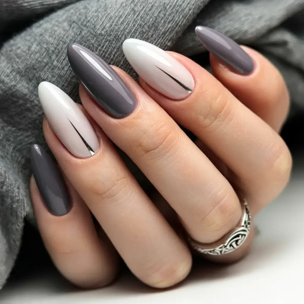 stylish nail ideas for winter 2025 2026 Monochrome Frost