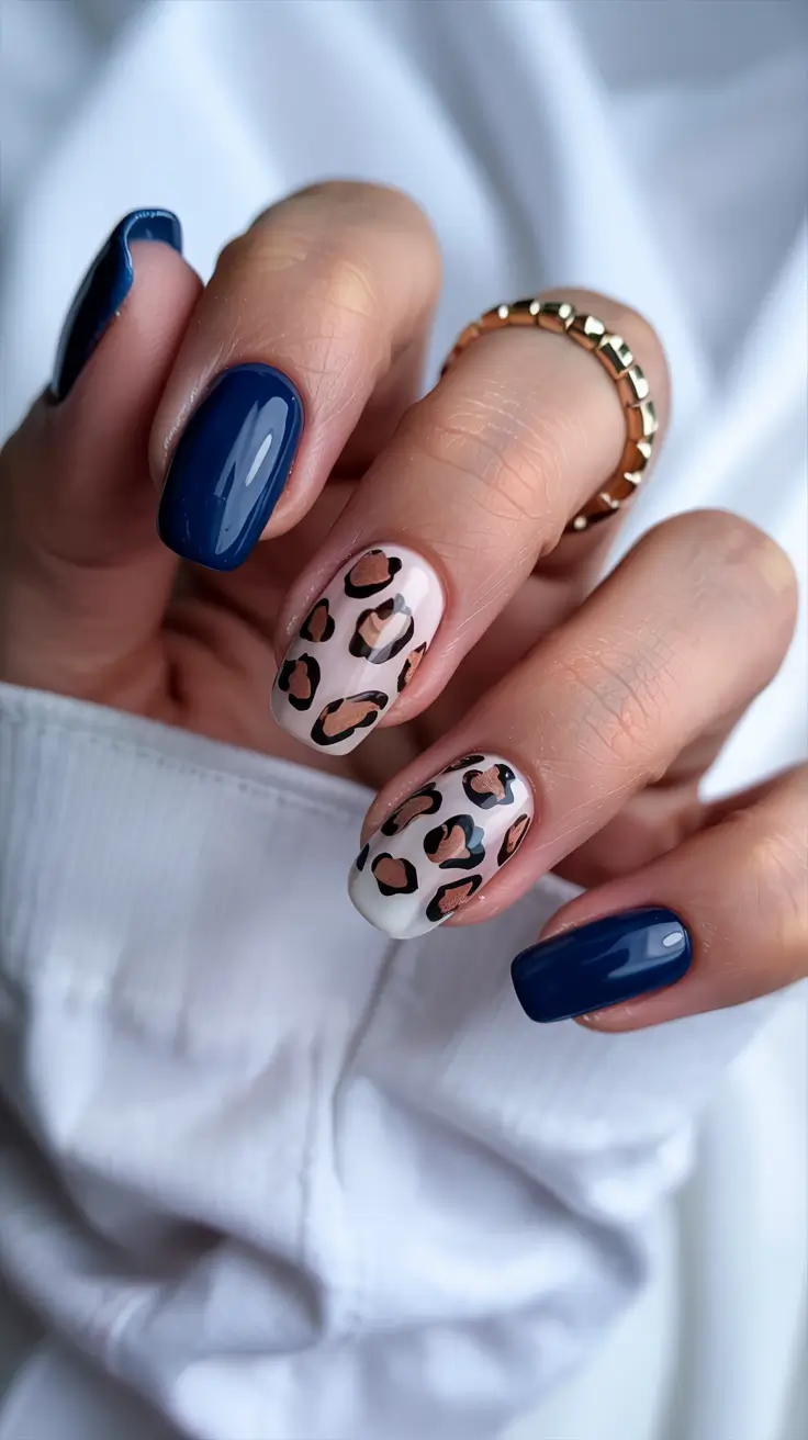 trendy simple winter nail ideas 2025 2026 Midnight Safari
