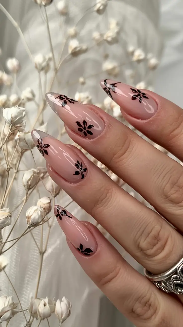 trendy simple winter nail ideas 2025 2026 Frozen Petal Whispers