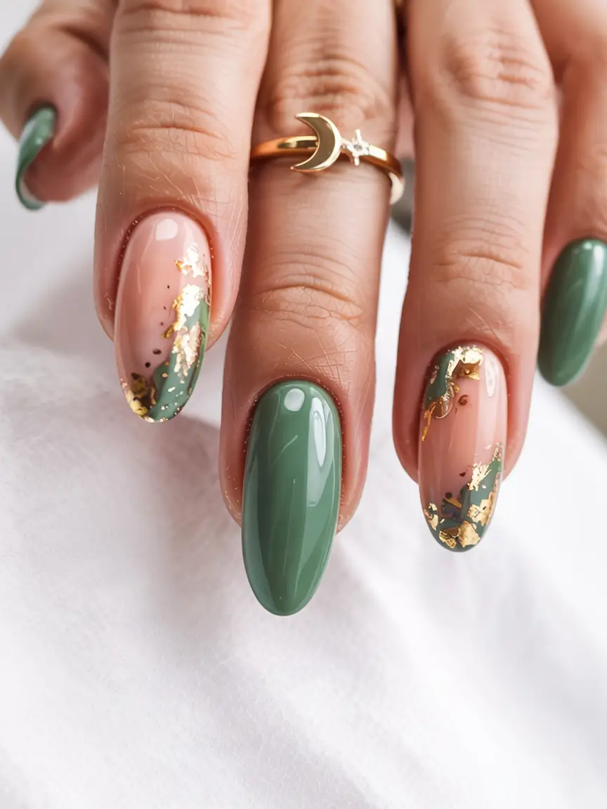 trendy simple winter nail ideas 2025 2026 Evergreen Luxe