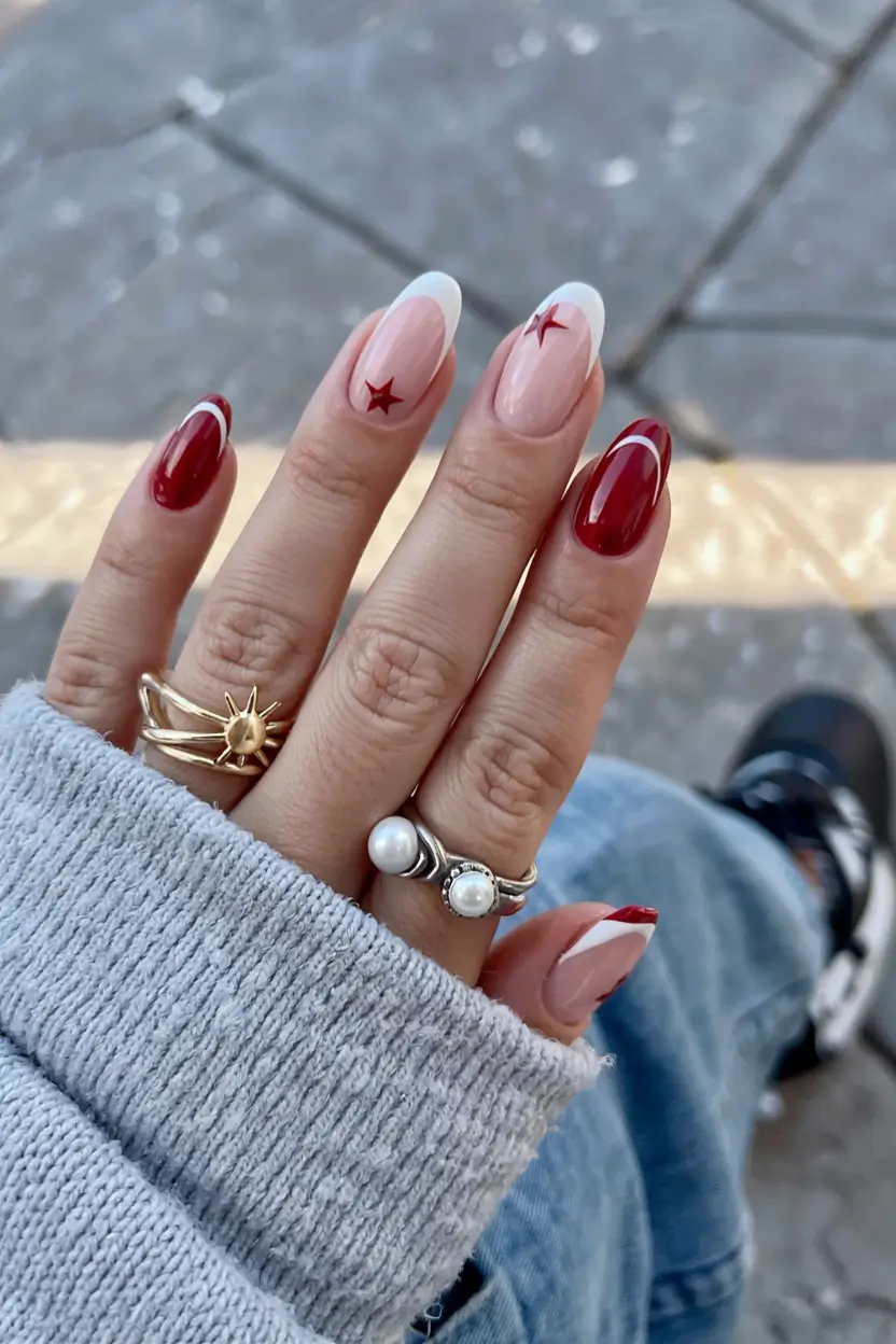 trendy simple winter nail ideas 2025 2026 Starlit Frost Tips