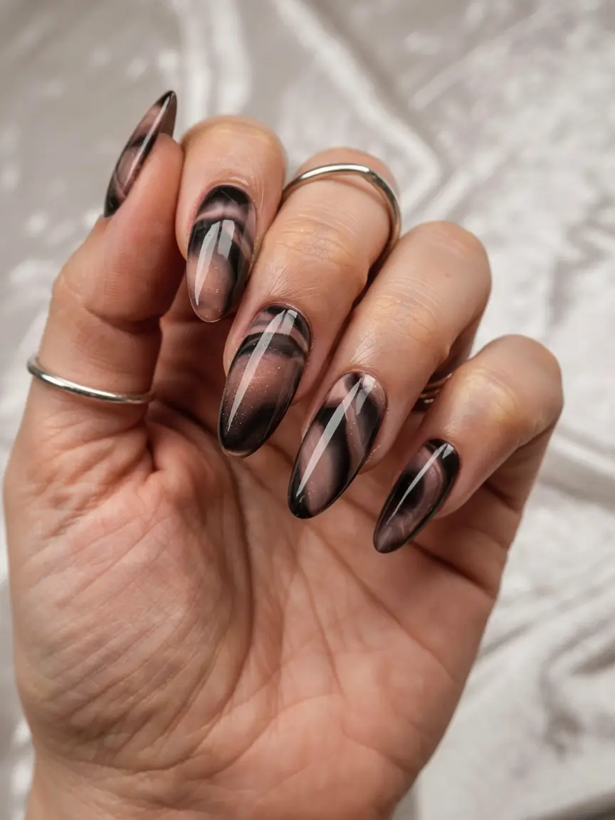 trendy simple winter nail ideas 2025 2026 Smoky Glass Fantasy
