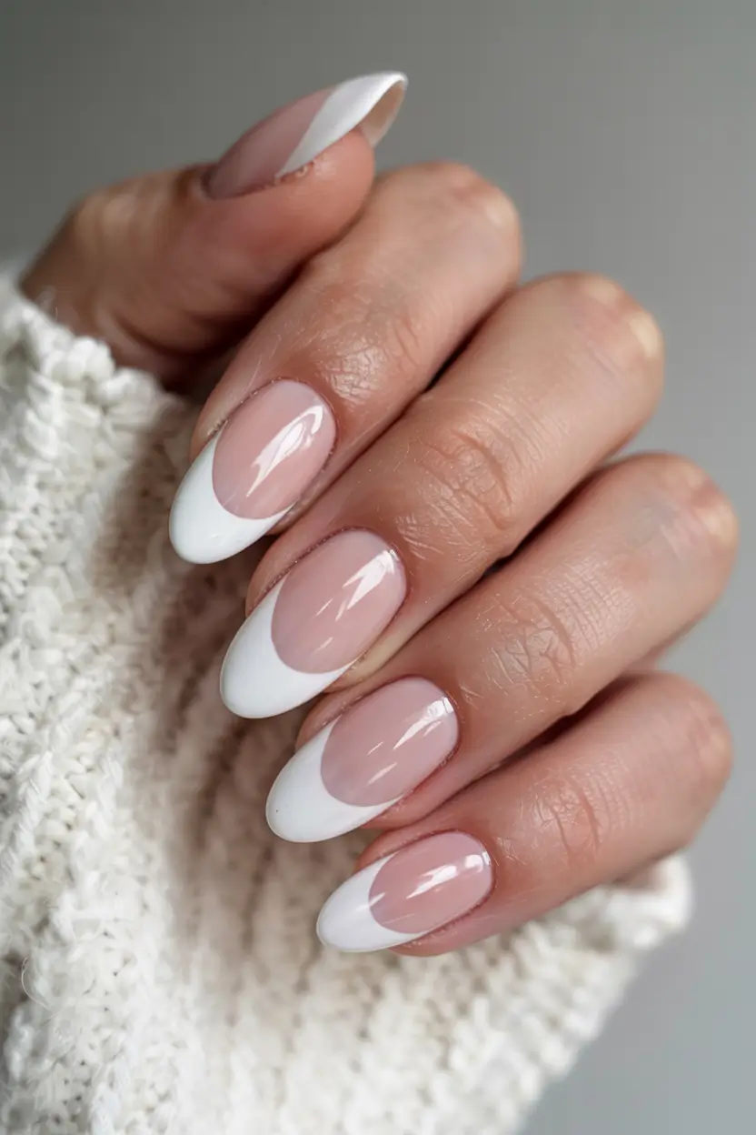 trendy simple winter nail ideas 2025 2026 Frosted French Revival
