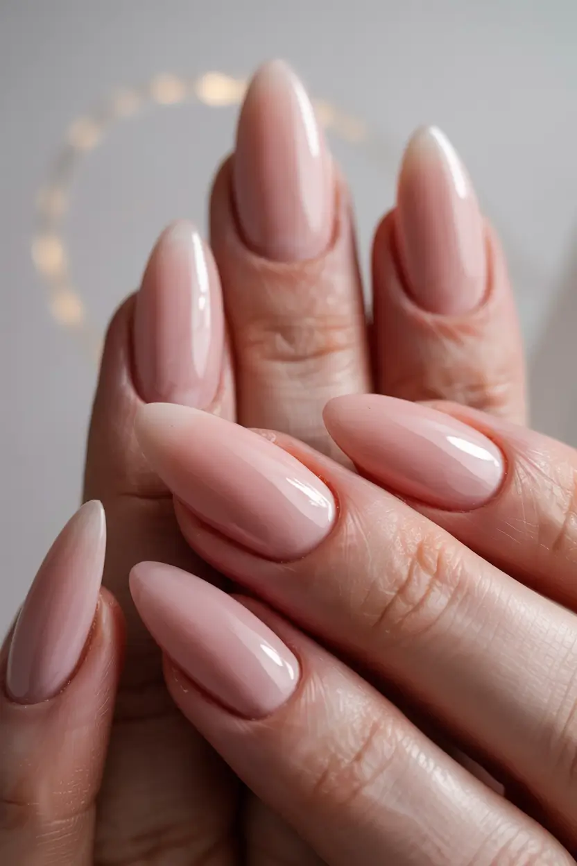 trendy winter dip nails 2025 2026 Rose-Toned Perfection