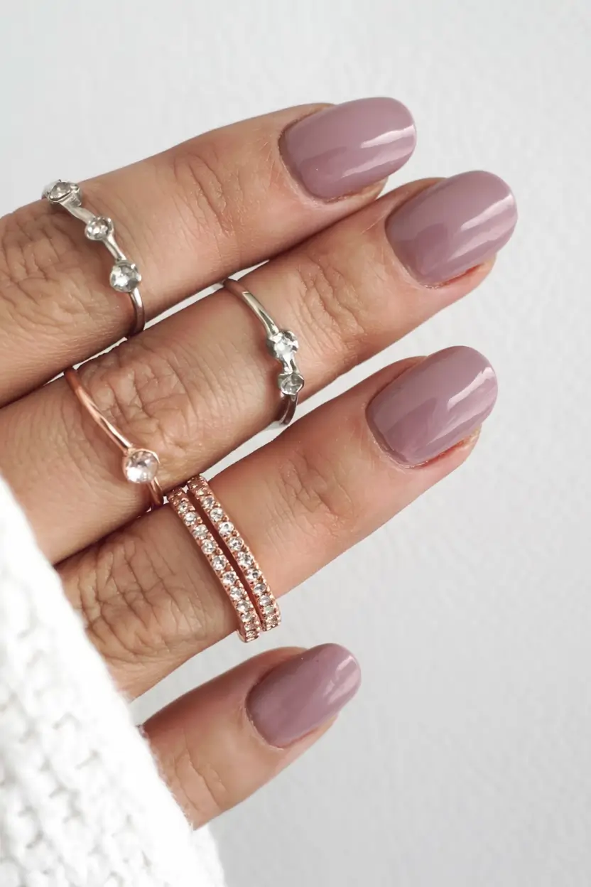 trendy winter dip nails 2025 2026 Muted Mauve Luxe