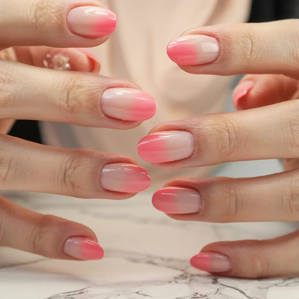 trendy winter dip nails 2025 2026 Rose Fade Illusion