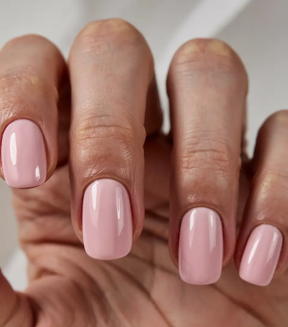 trendy winter dip nails 2025 2026 Frosted Petal Pink