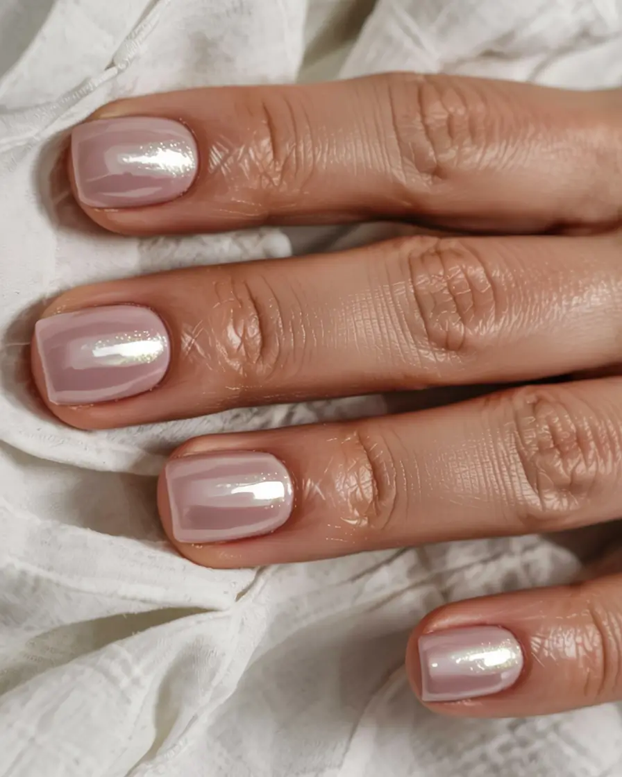 trendy winter dip nails 2025 2026 Pearl Glaze Veil