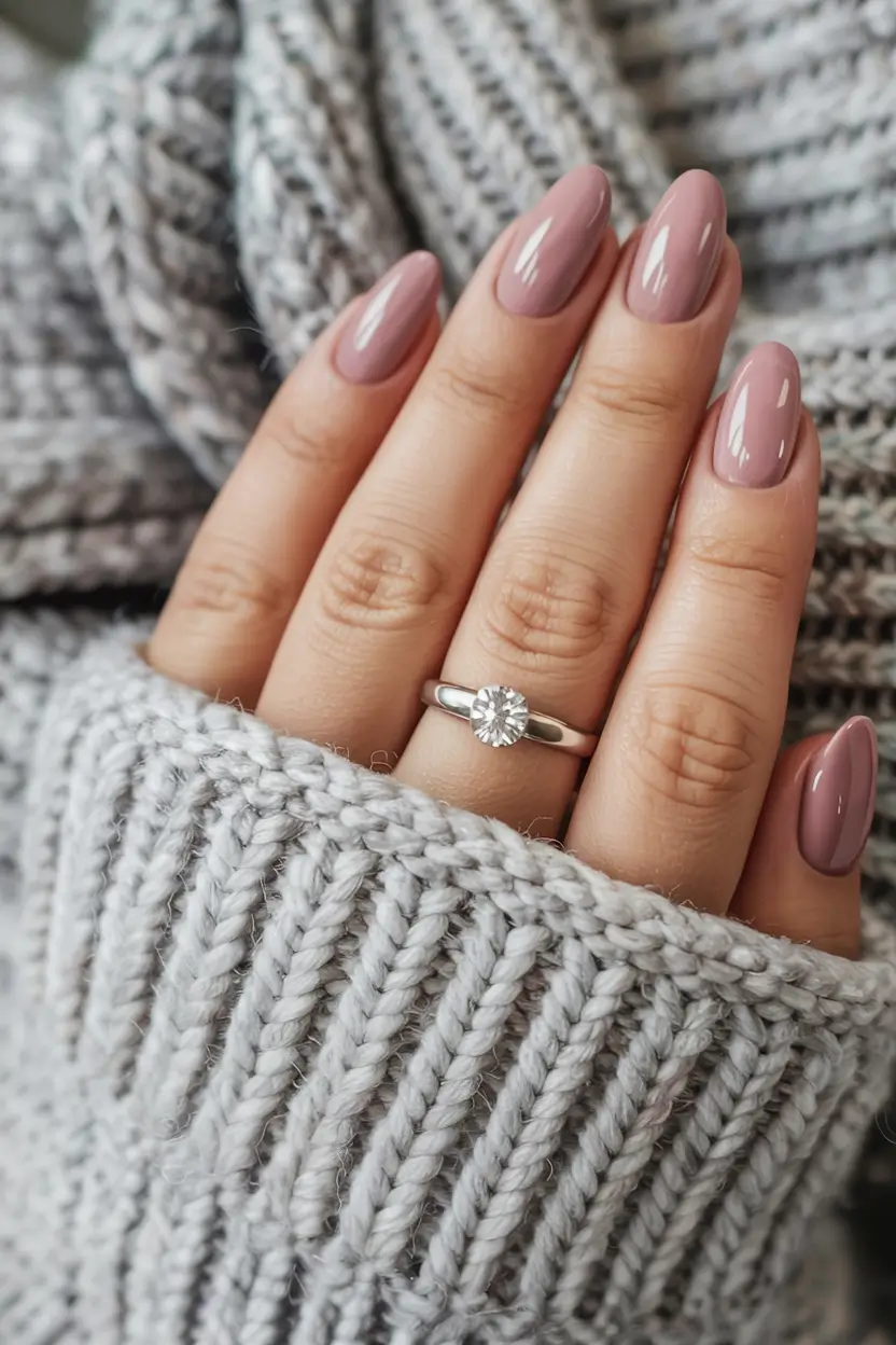 trendy winter dip nails 2025 2026 Mocha Knit Dream