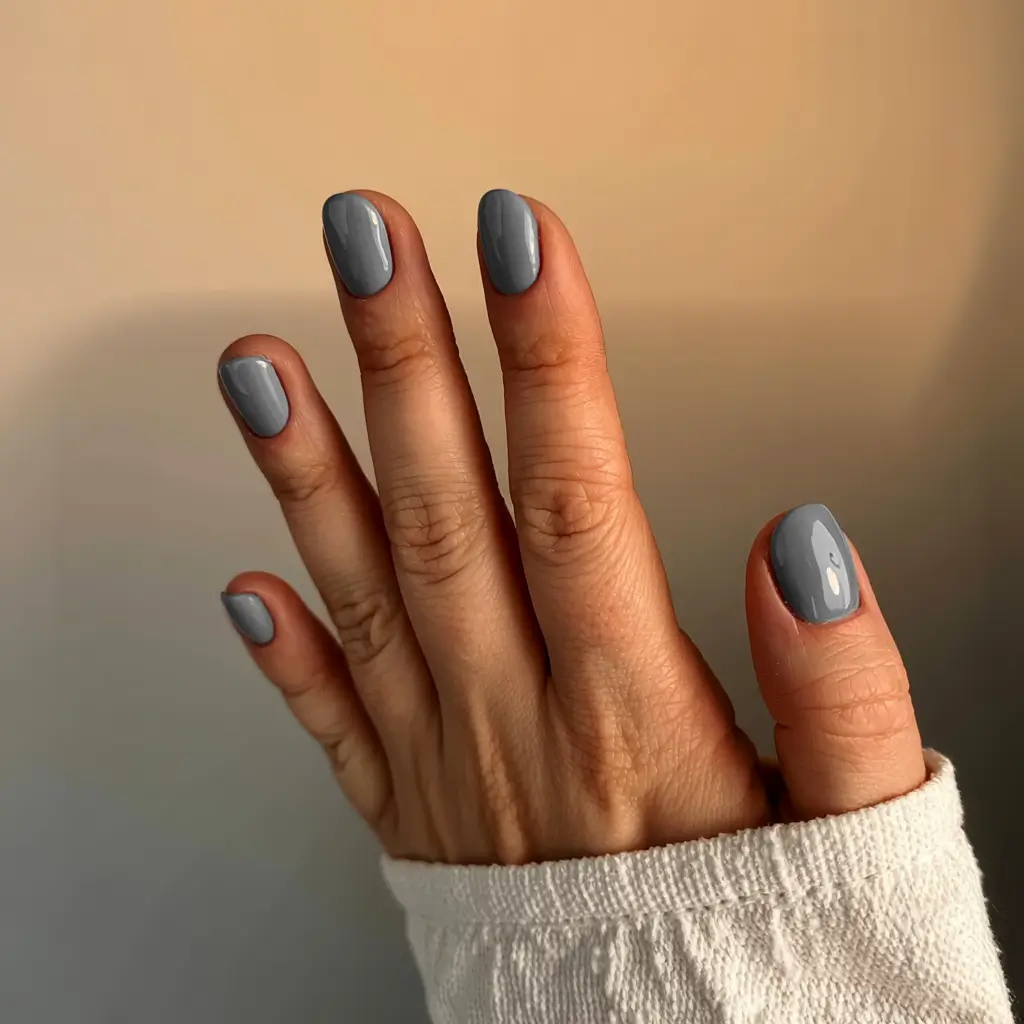 trendy winter dip nails 2025 2026 Smoky Blue Calm