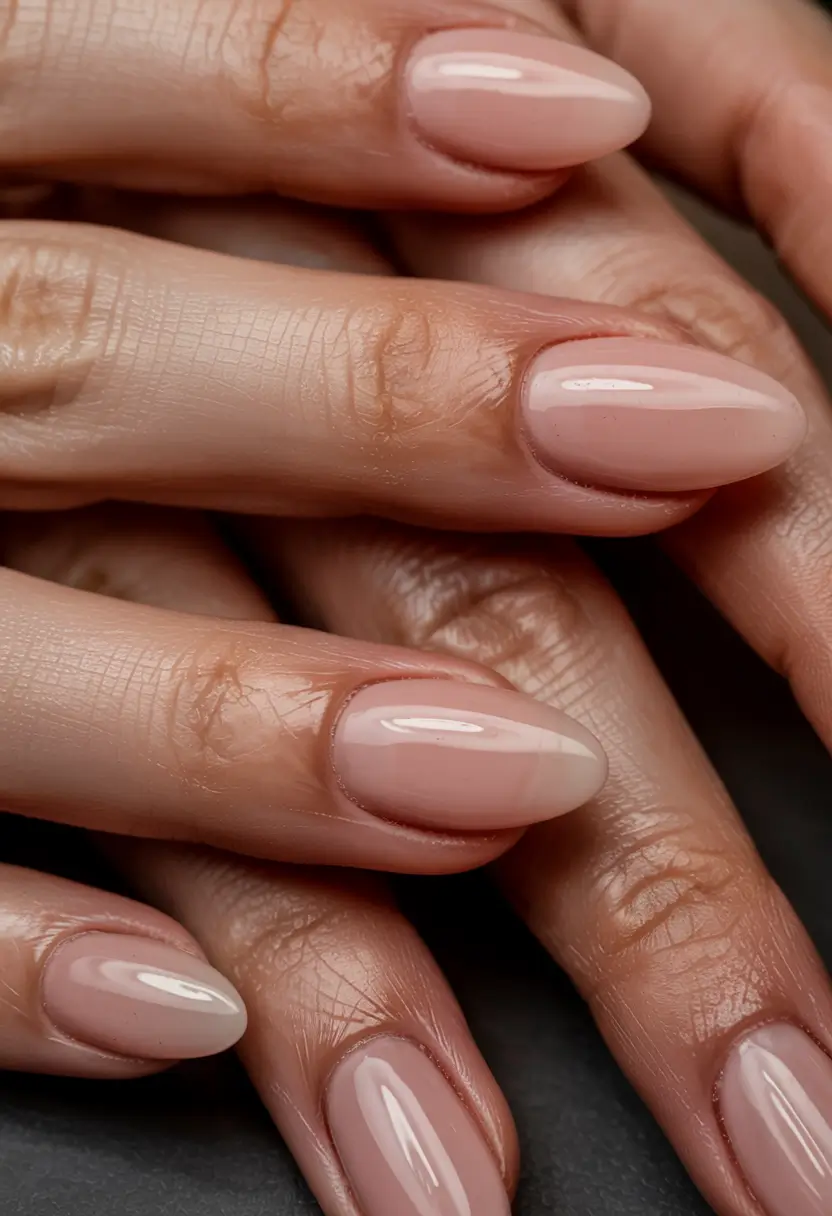 trendy winter dip nails 2025 2026 Almond Blush Elegance