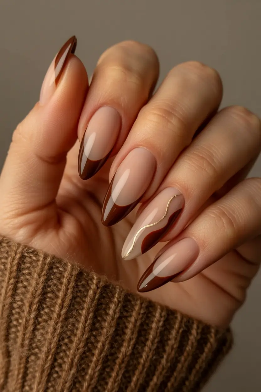 trendy winter nails 2025 2026 Bronzed French