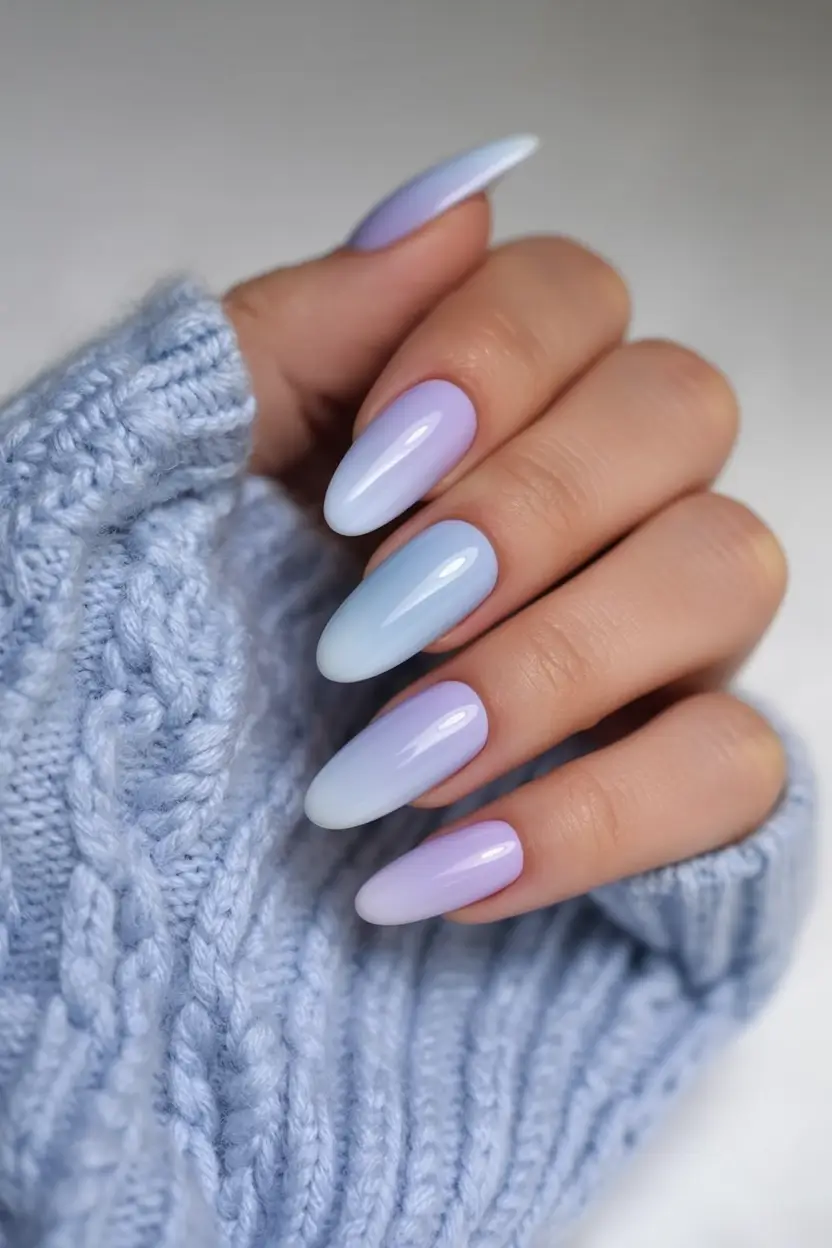 trendy winter nails 2025 2026 Frosted Lilac Dream