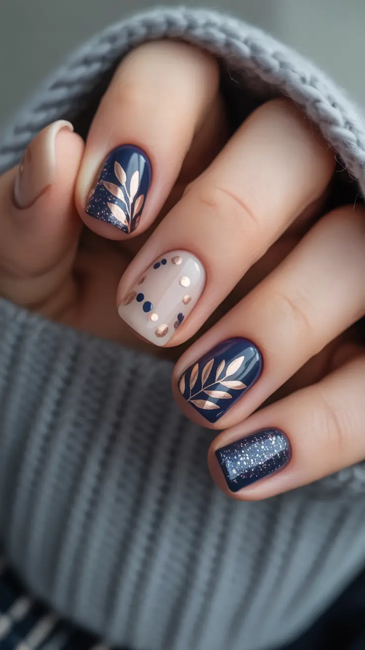 trendy winter nails 2025 2026 Midnight Laurel