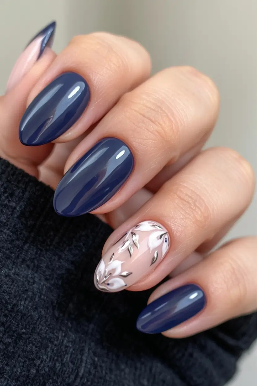 trendy winter nails 2025 2026 Midnight Bloom