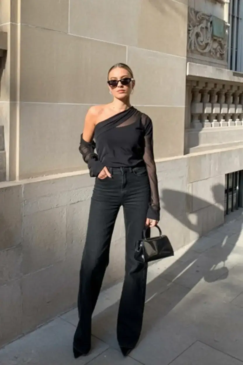 winter 2025 2026 going out outfit ideas Asymmetric Allure