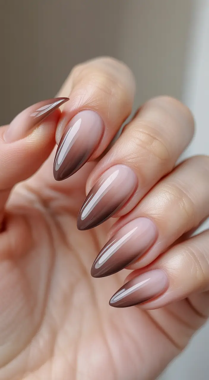 winter acrylic nails 2025 2026 Mocha Fade Elegance