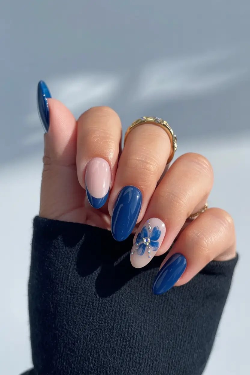 winter acrylic nails 2025 2026 Blueberry Petal Shine