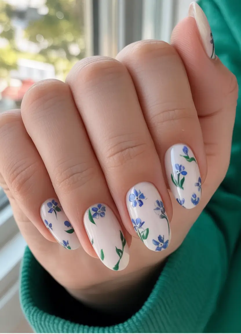 winter acrylic nails 2025 2026 Powder Blossom Garden