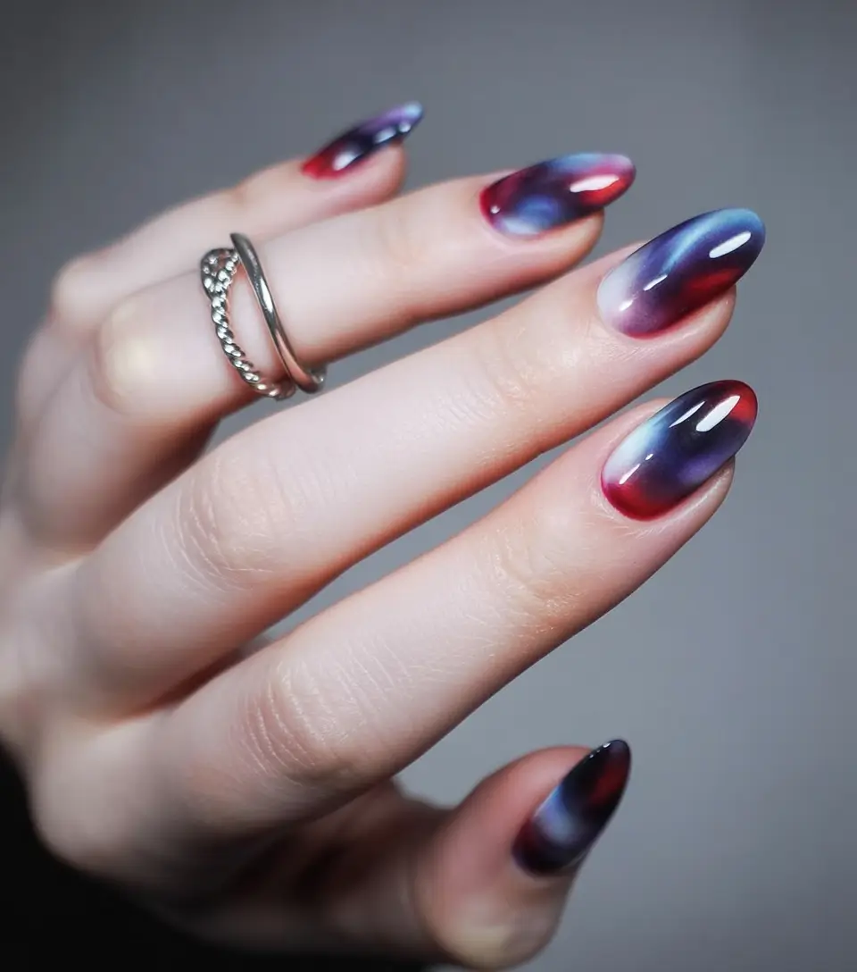 winter acrylic nails 2025 2026 Twilight Velvet Gradient