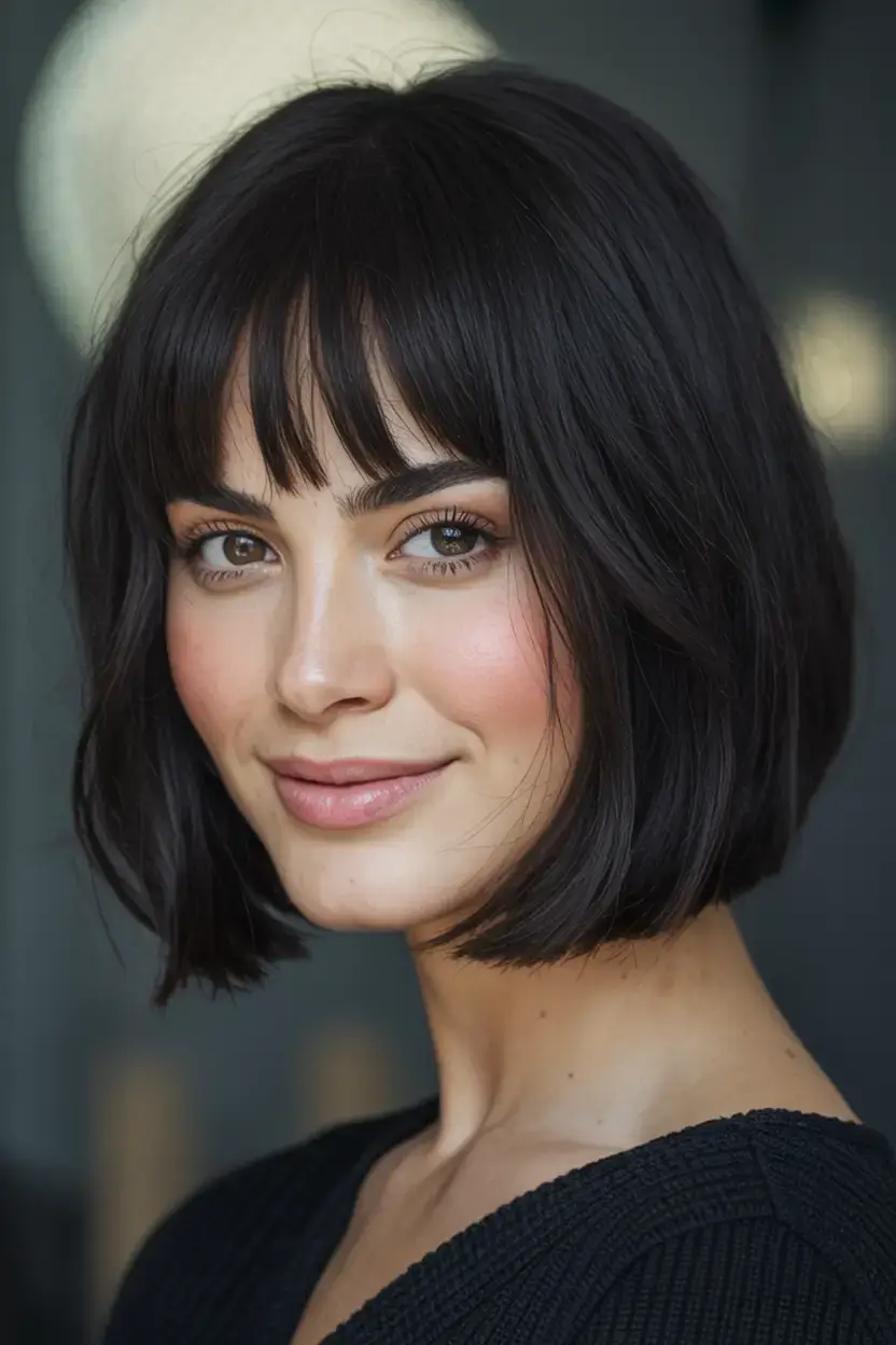 winter bob haircuts ideas 2025 202617 French Fringe Bob