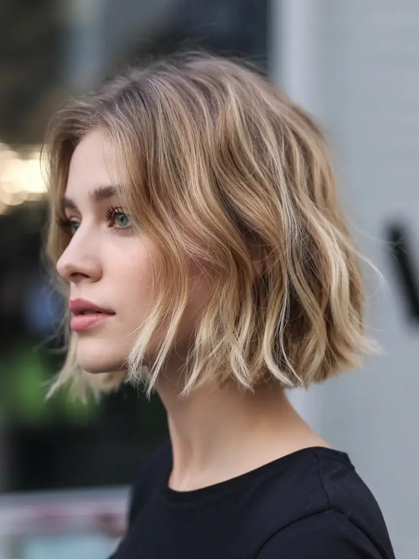 winter bob haircuts ideas 2025 202623 Golden Wavy Bob