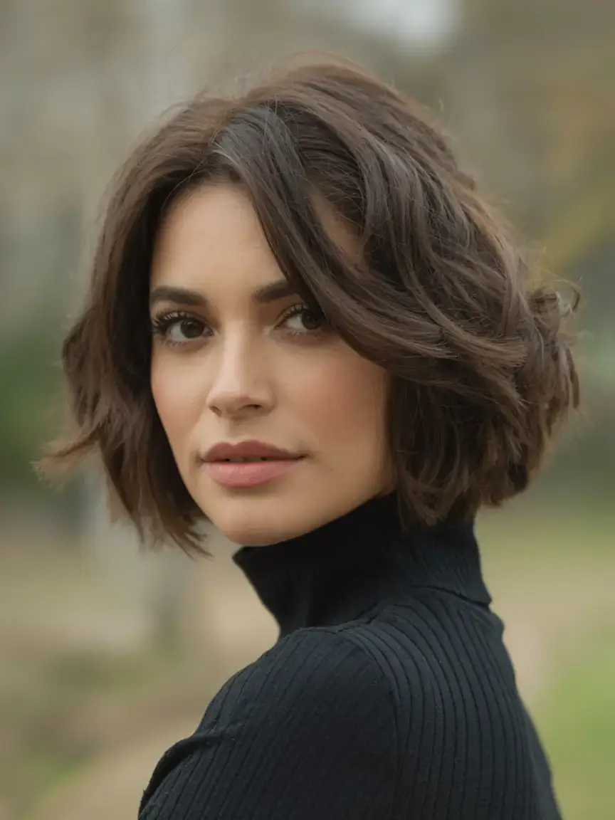 winter bob haircuts ideas 2025 2026 Soft Waves with Natural Volume