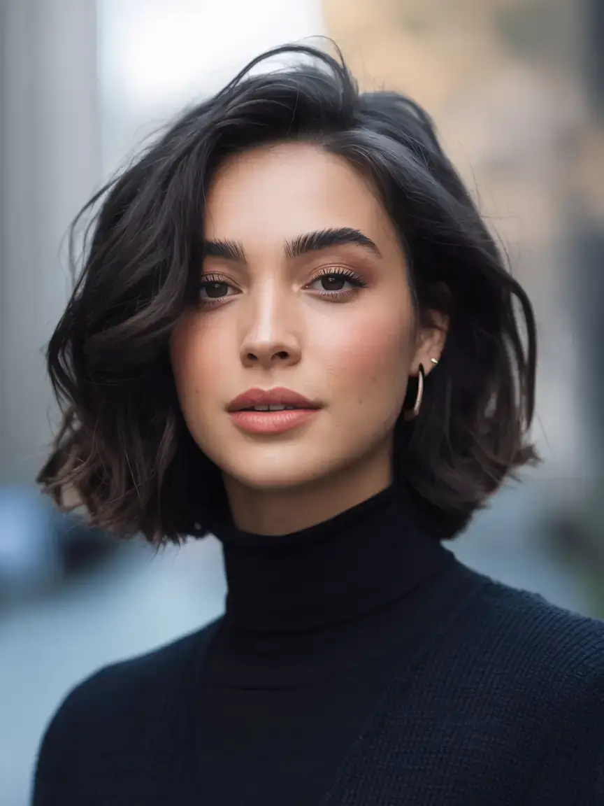 winter bob haircuts ideas 2025 2026 Textured Bob with Loose Waves