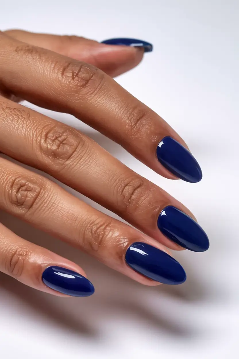 winter color nails ideas 2025 2026 Royal Navy Confidence