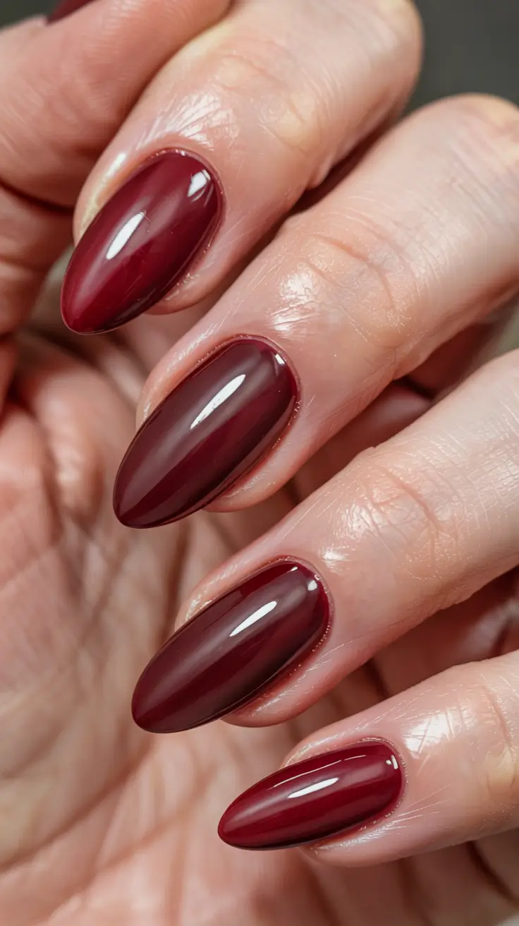 winter color nails ideas 2025 2026 Cherry Velvet Depth