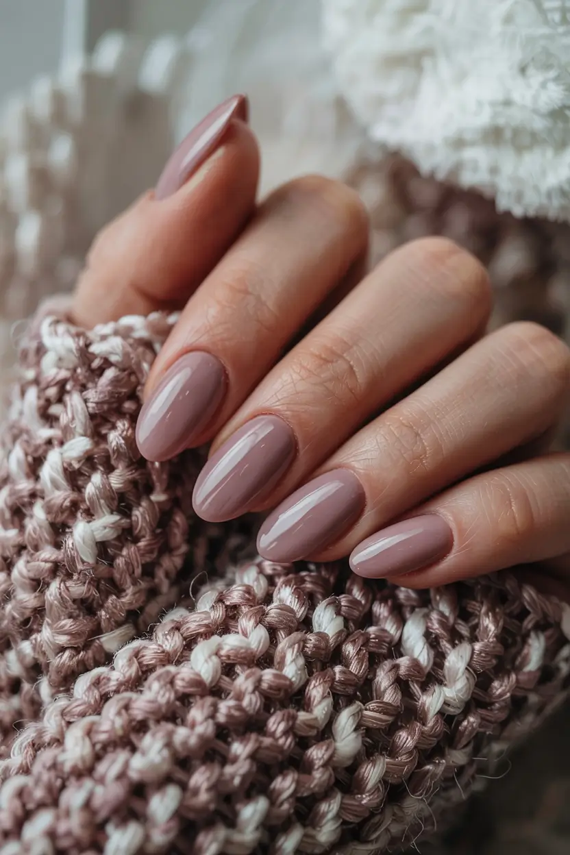 winter color nails ideas 2025 2026 Rosewood Tranquility