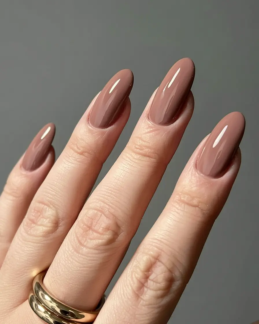 winter color nails ideas 2025 2026 Mocha Mirage