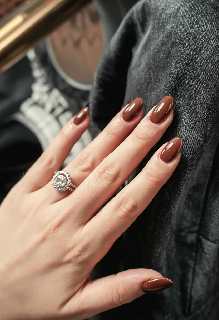 winter color nails ideas 2025 2026 Rich Mocha Drama