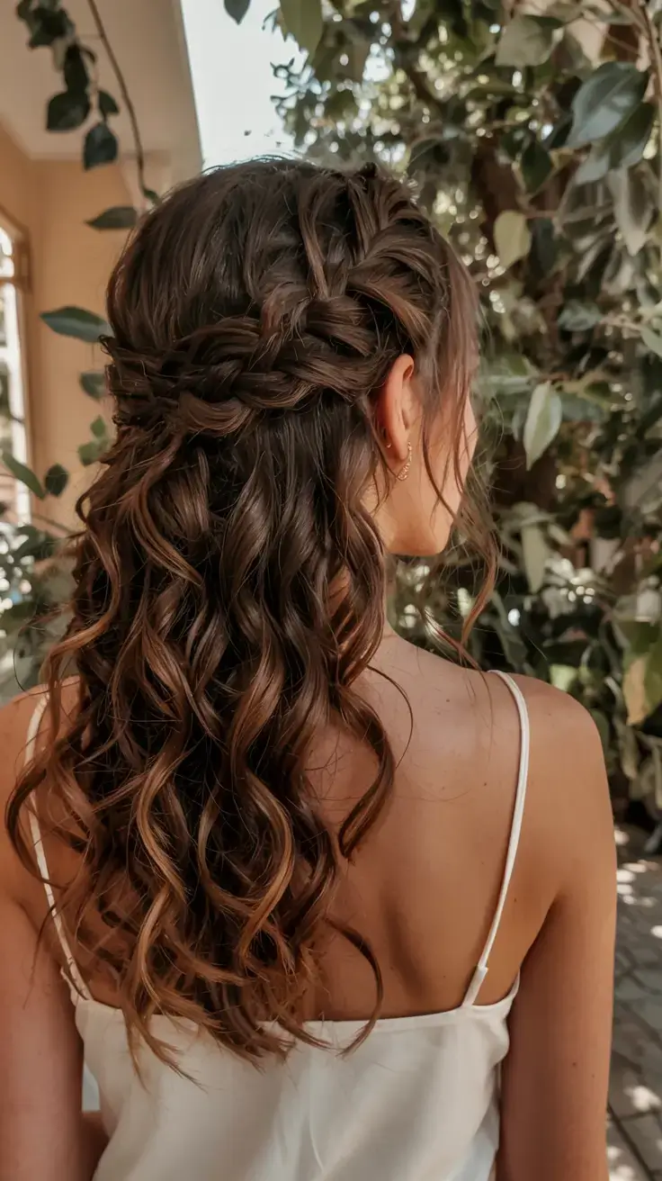 winter formal hairstyles 2025 2026 Romantic Half-Up Braided Curls