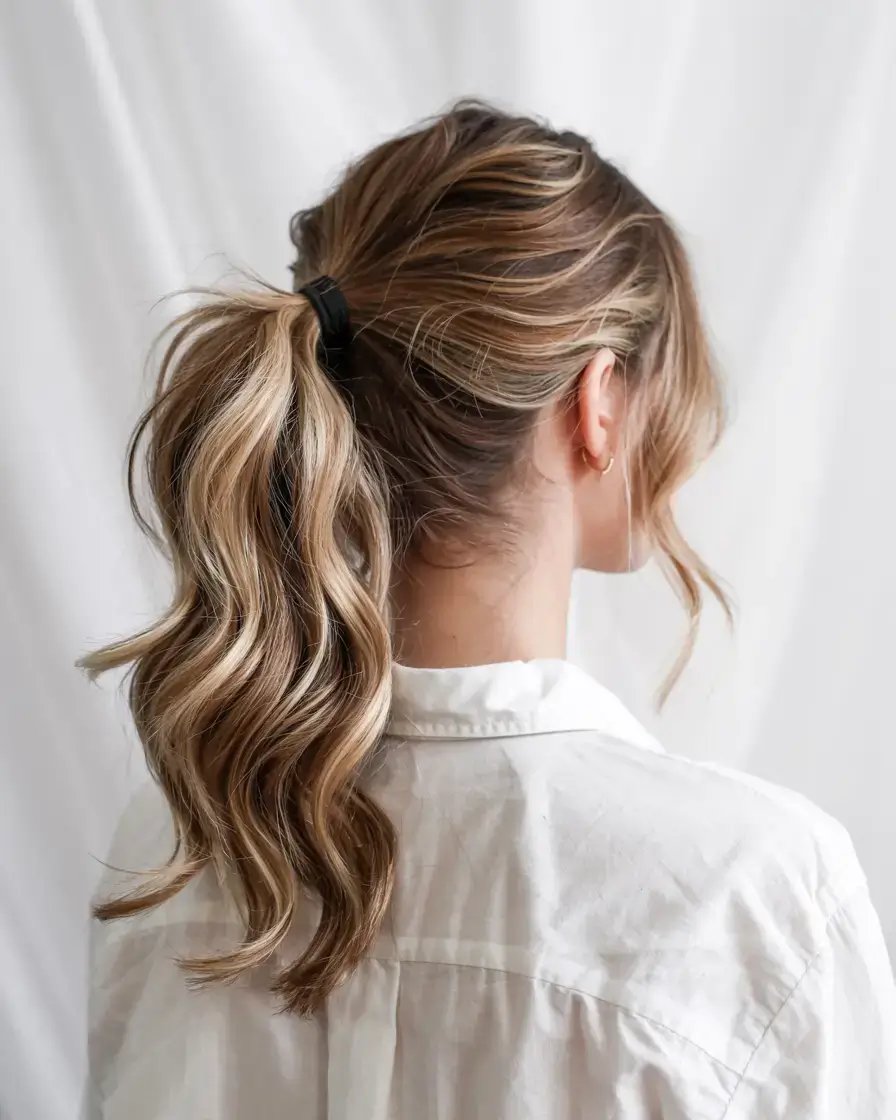 winter formal hairstyles 2025 2026 Soft Ponytail Waves with Modern Volume