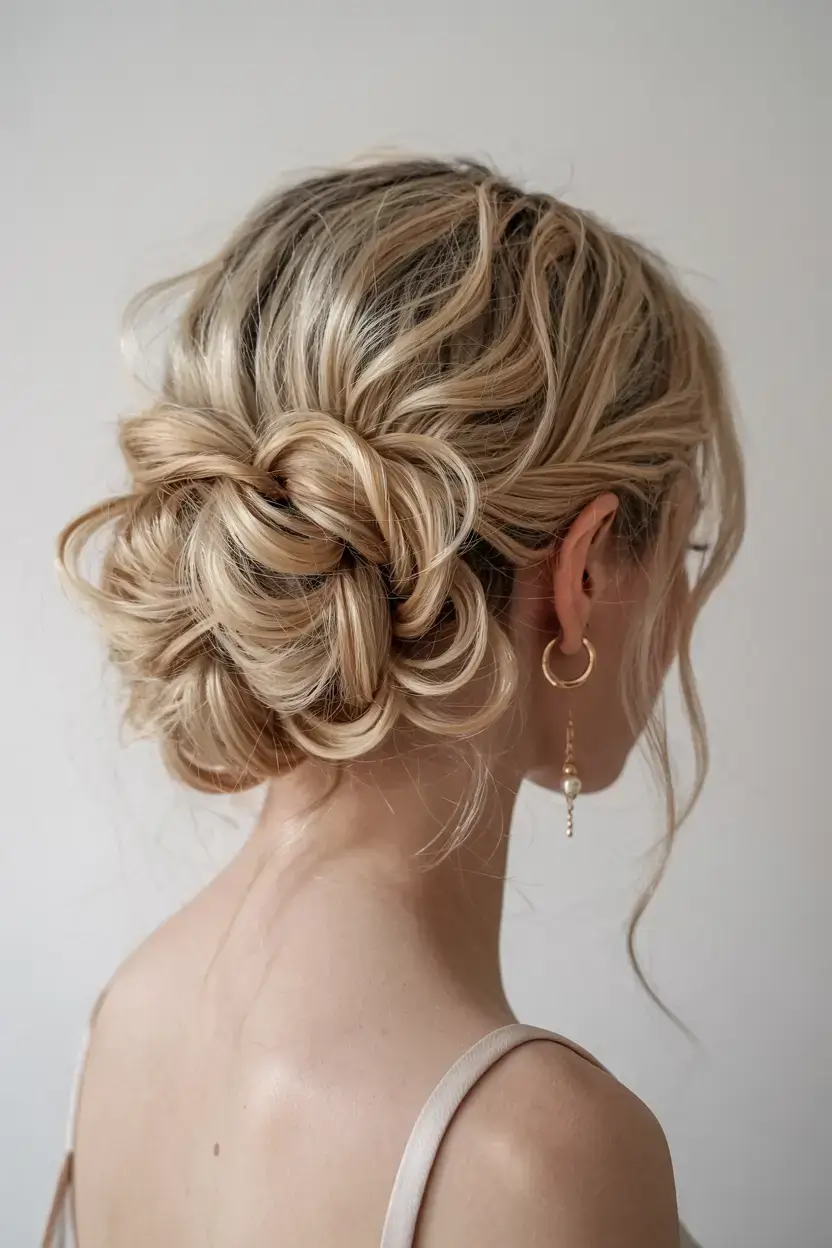 winter formal hairstyles 2025 2026 Romantic Braided Bun with Soft Curls
