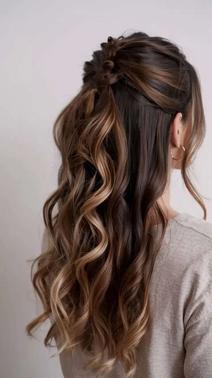 winter formal hairstyles 2025 2026 Softly Twisted Half-Up Curls