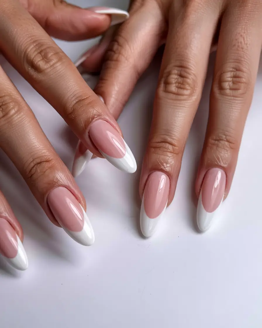 winter french tip nails 2025 2026 Modern Elongated French