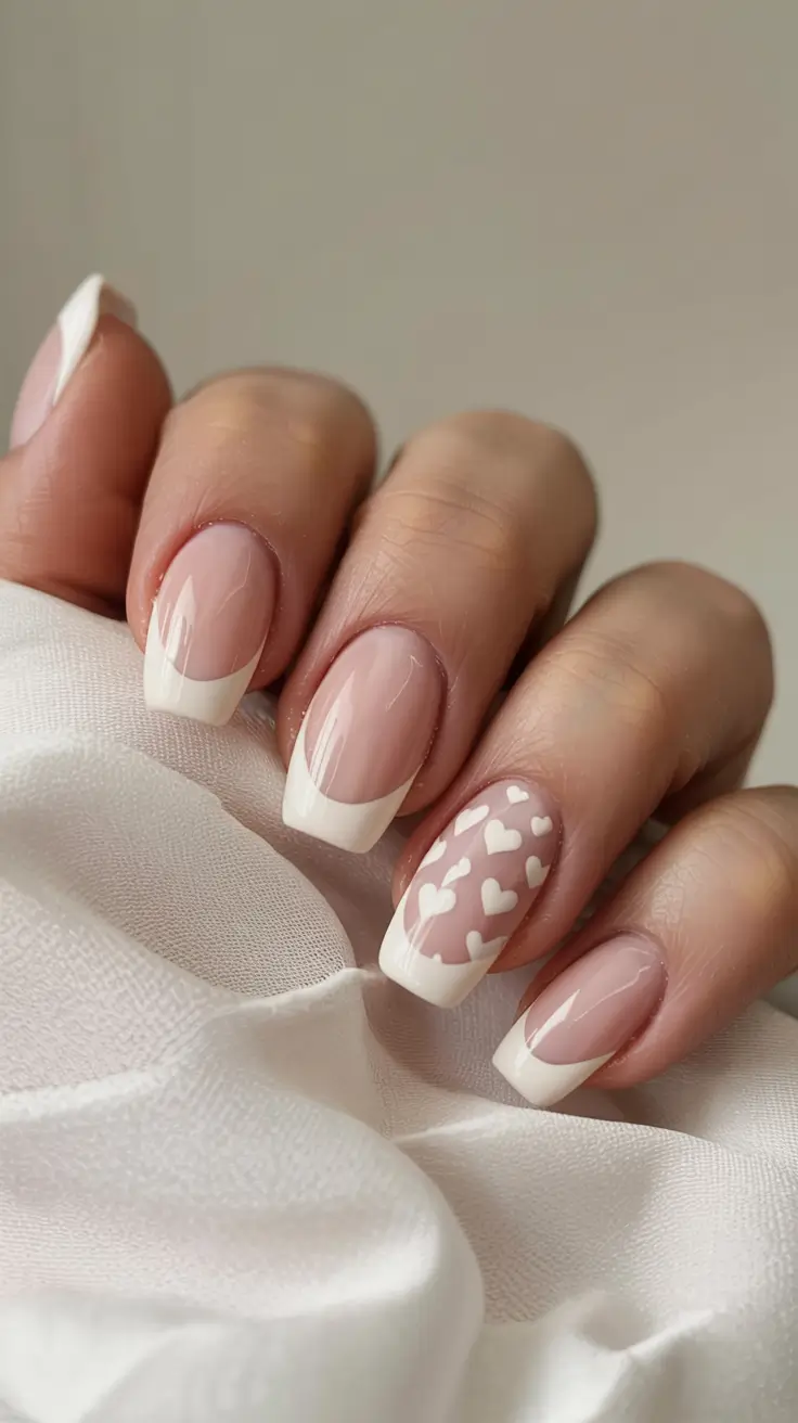 winter french tip nails 2025 2026 Heartfelt Winter French