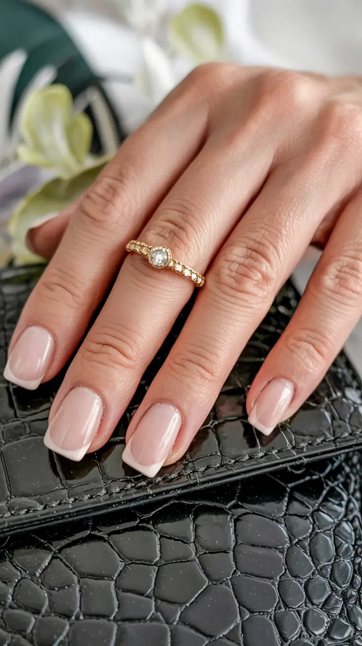 winter french tip nails 2025 2026 Champagne Kiss French