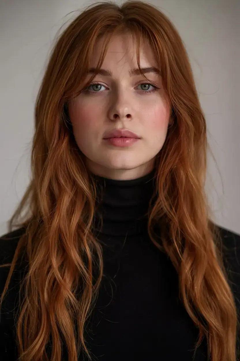 winter haircuts and colors ideas 2025 2026 Copper Whisper Layers