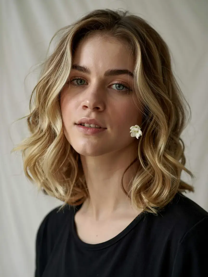 winter haircuts and colors ideas 2025 2026 Champagne Blonde Bob