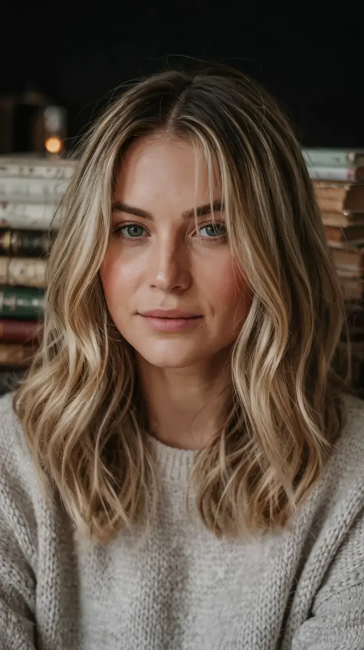 winter haircuts and colors ideas 2025 2026 Bookish Butter Blonde Waves
