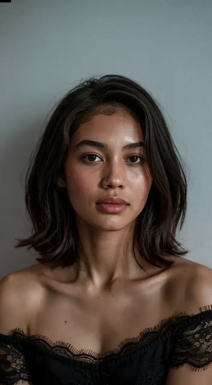 winter haircuts for round faces ideas 2025 2026 Chin-Grazing Bob with Natural Texture