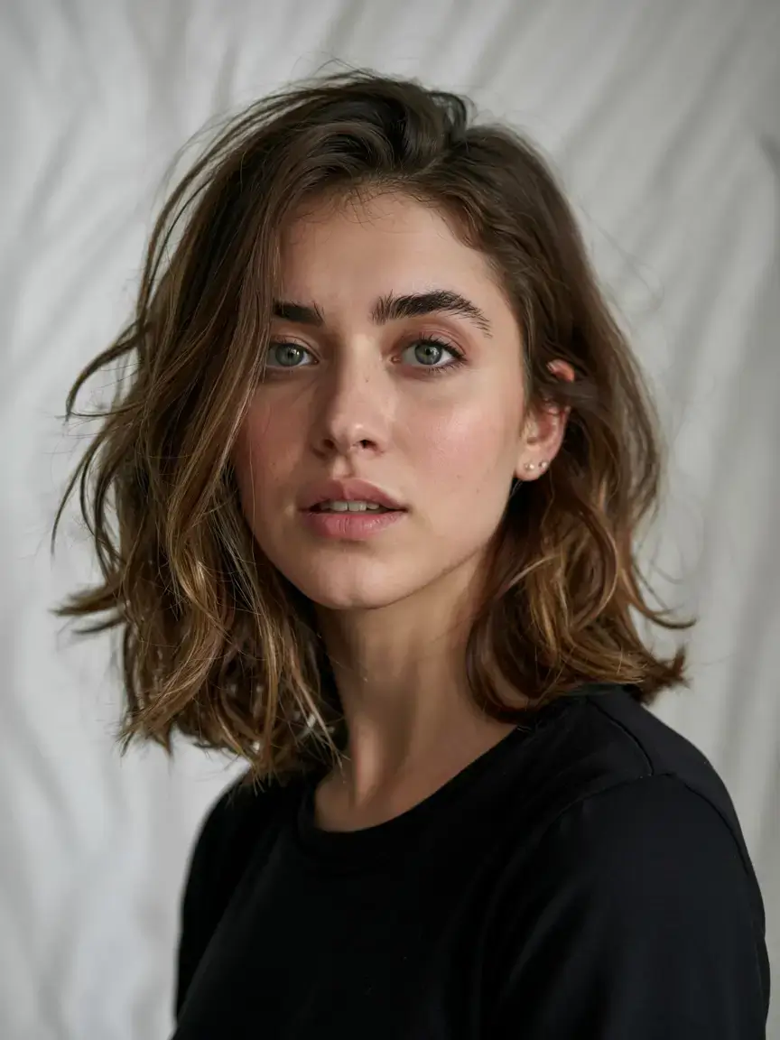 winter haircuts ideas 2025 2026 Casual Bob with Windswept Texture