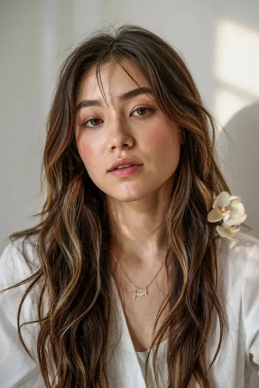 winter haircuts ideas 2025 2026 Long Caramel Layers with Luminous Ends